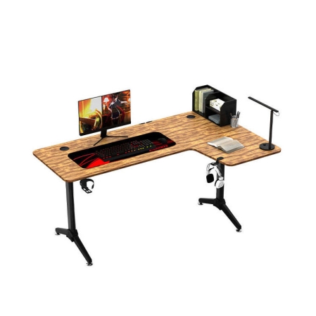 Multi-Function Extendable Computer Desk, Foldable Metal Wooden Office Table for Home